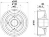 HELLA PAGID 8DT 355 301-261 Brake Drum